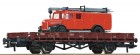 67268 Roco Flat car loaded with Fire truck Steyr 586
